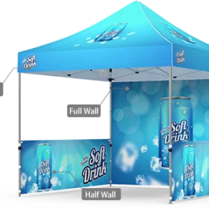 Package B2 - Canopy 10 x 10 with Double Sided Backwall and 2 Half Walls