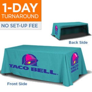 8' Table Throw - 3 Sided OPEN BACK
