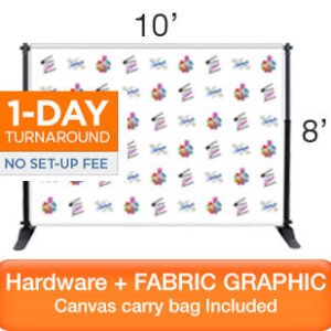 Step and Repeat Back Drop - 10' x 8' - FULL PACKAGE