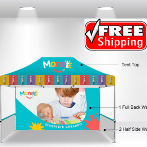 Package B - Canopy 10 x 15 with Single Sided Backwall and 2 Half Walls