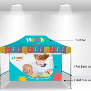 Package B - Canopy 10 x 15 with Single Sided Backwall and 2 Half Walls
