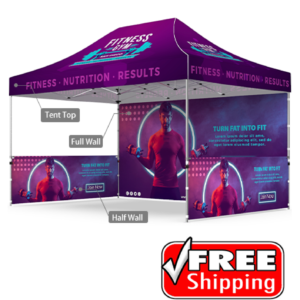 Package B2 - Canopy 10 x 15 with Double Sided Backwall and 2 Half Walls