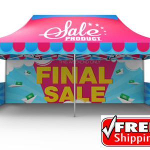 Package B2 - Canopy 10 x 20 with Double Sided Full Wall & 2 Double Sided Half Walls