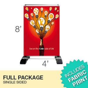Outdoor Banner Wall 4' x 8' - SINGLE SIDED - Hardware + graphic + Carry Bag
