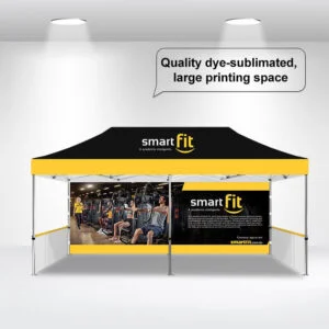 Package B - Canopy 10 x 20 with Single Sided Full Wall  & 2 Single Sided Half Walls